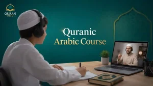 Student attending a one-to-one Quranic Arabic course online with a qualified teacher.
