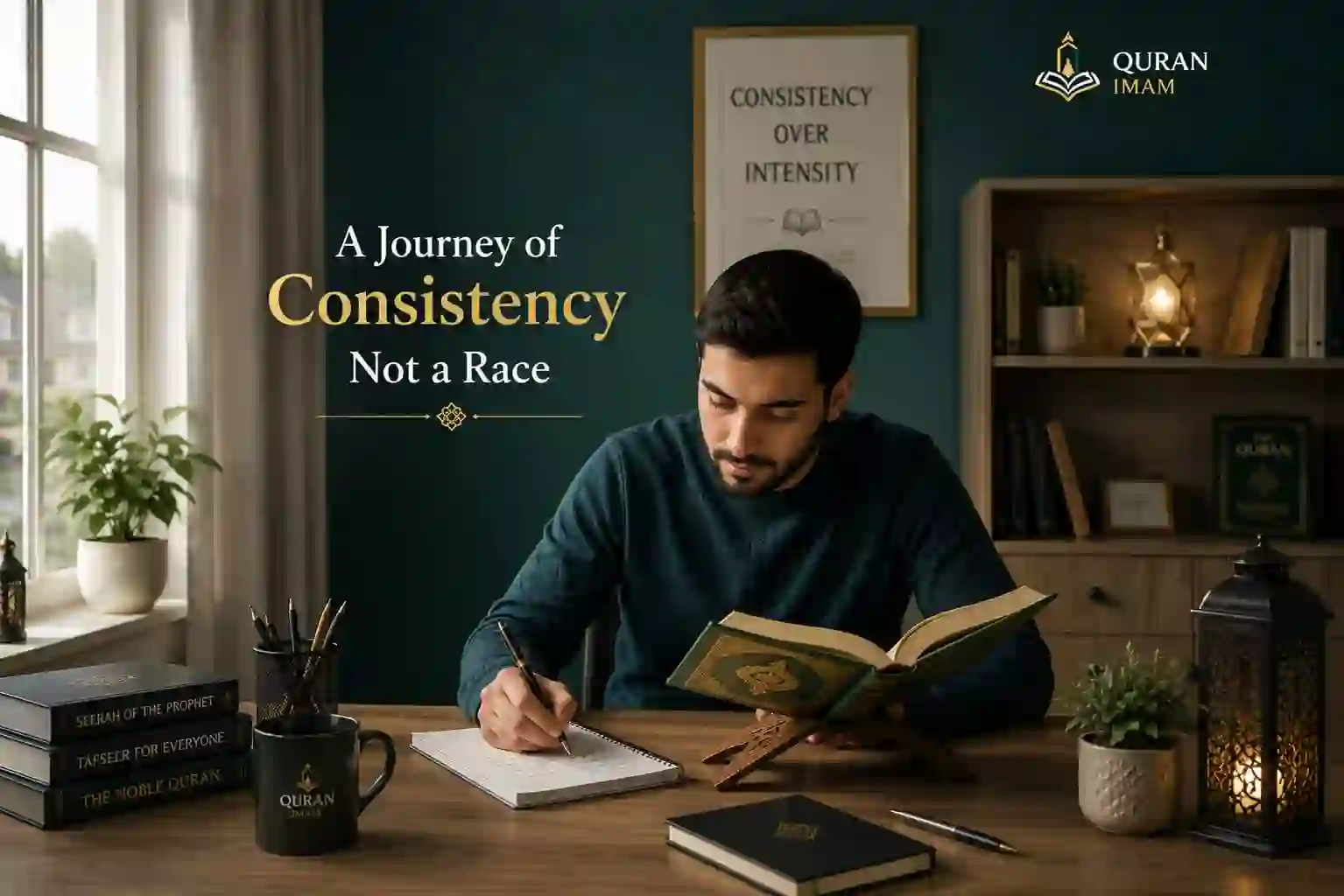 Student studying the Quran consistently to improve memorization and revision