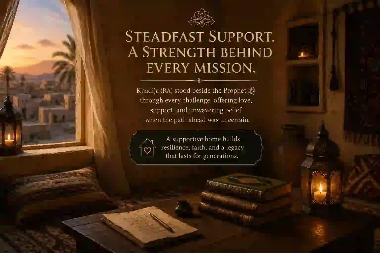 Khadija bint Khuwaylid support during the early years of Islam