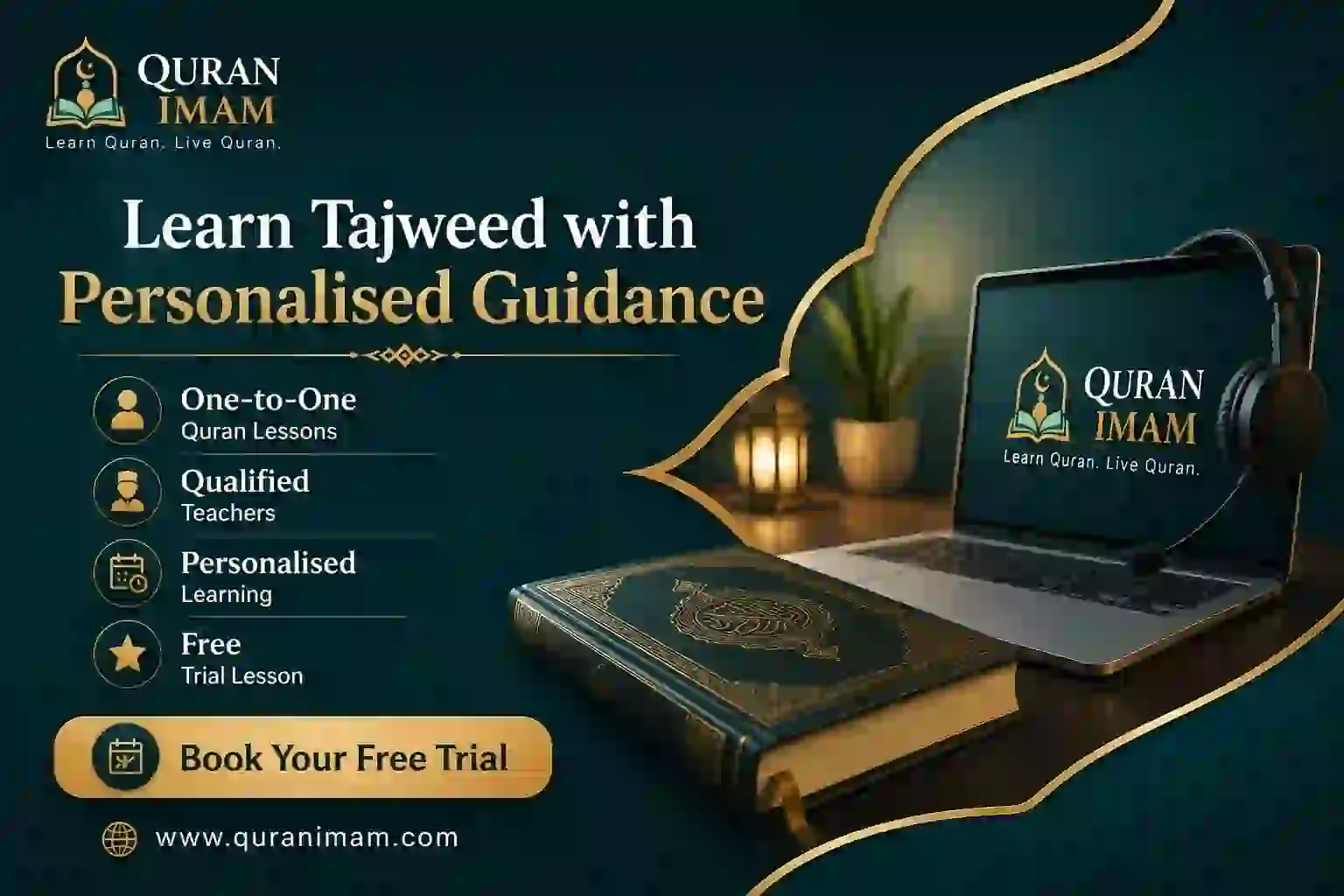 One-to-one online Quran lessons with qualified teachers for personalised Tajweed guidance